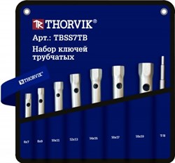 Набор ключей THORVIK трубчатых в сумке, 6-19 мм, 7 предметов   TBSS7TB 9114 - фото 21897