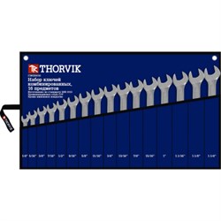 Набор ключей THORVIK гаечных комбинированных в сумке, 6-24 мм, 16 предметов   CWS0016 5513 - фото 9192