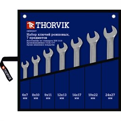 Набор ключей THORVIK гаечных рожковых в сумке, 6-27 мм, 7 предметов   OEWS007 5530 - фото 9210