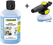 Набор Karcher Пенная насадка бытовая FJ 10 + средство Ultra Foam Cleaner 1 л.     2.643-142